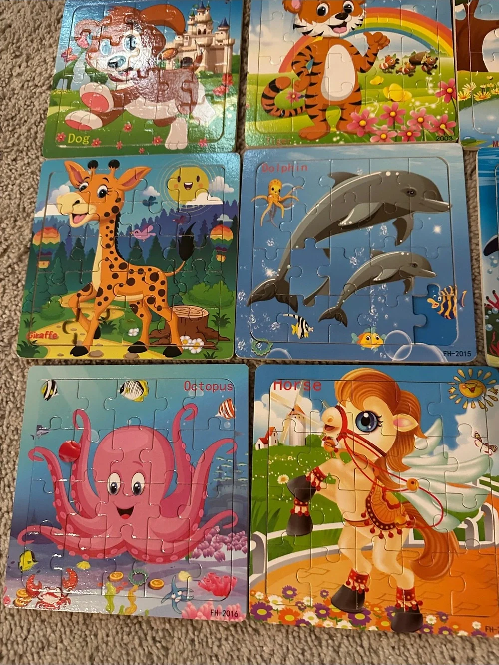 Lot of 10 Animal Puzzle Set. 20-24 pieces.